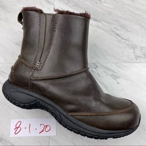 MERRELL Encore Trek J66373 Dark Brown Leather Shearling Lined Men Boots